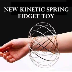 NEW Spinner Stainless Steel Flow Fidget Toy Flowing Arm Ring Toys Kinetic Spring